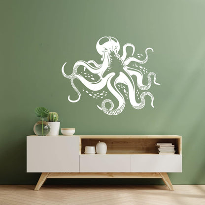 Fine Carving Decals Octopus Ocean Marine Sea Animal Wall Beautification