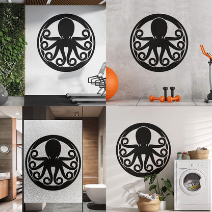 Lettering Decals Octopus Ornament Ocean Sea Marine Animal Glass Stickers