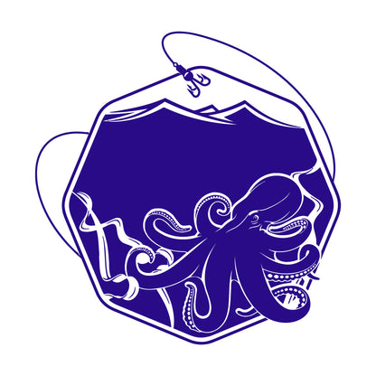 Wall Decals Paster Paper Octopus Sea Fishing Ocean Animals Hook Removable Without Leaving Glue