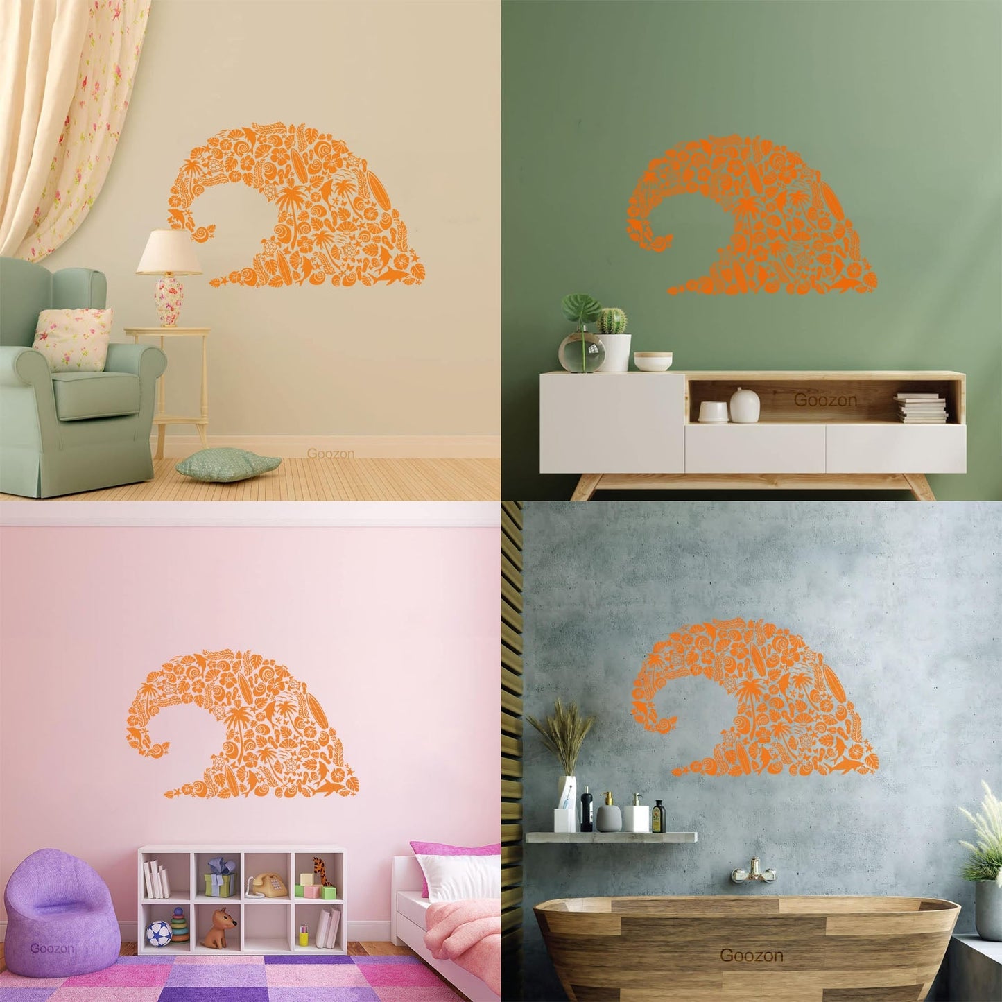 Wave Marine Animals Dolphin Beach Vinyl Wall Stickers Personalized Customization