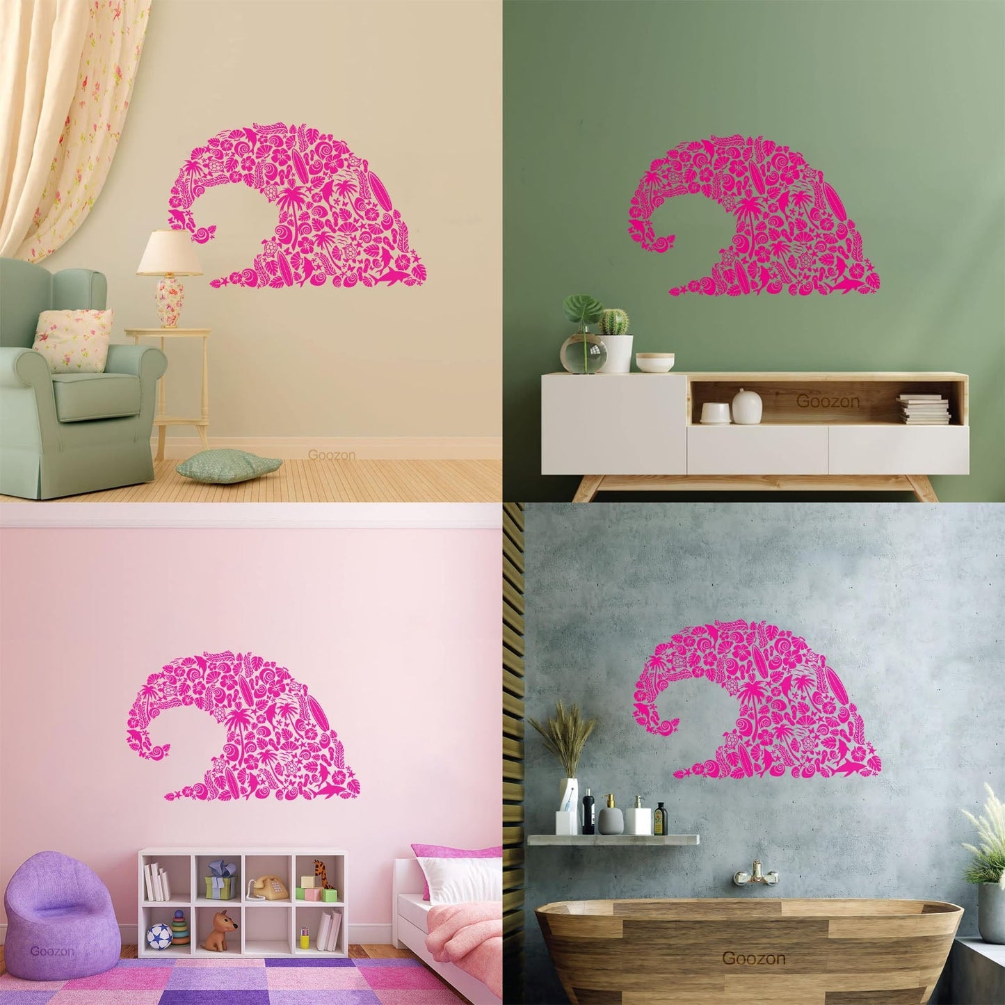 Wave Marine Animals Dolphin Beach Vinyl Wall Stickers Personalized Customization