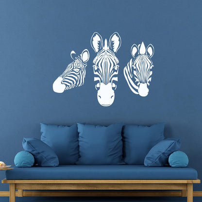 Wall Stickers Paster Paper Zebras Head African Animals Zoo Art Mural Painting