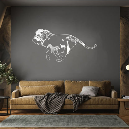 Wall Decals Pvc Lion Zebra Tree Tiger Animal Jungle Home Car Body Decoration