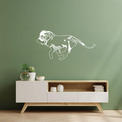 Wall Decals Pvc Lion Zebra Tree Tiger Animal Jungle Home Car Body Decoration