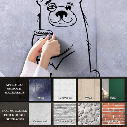 Wall Stickers Funny Bear With Honey Forest Animal Self Adhesive