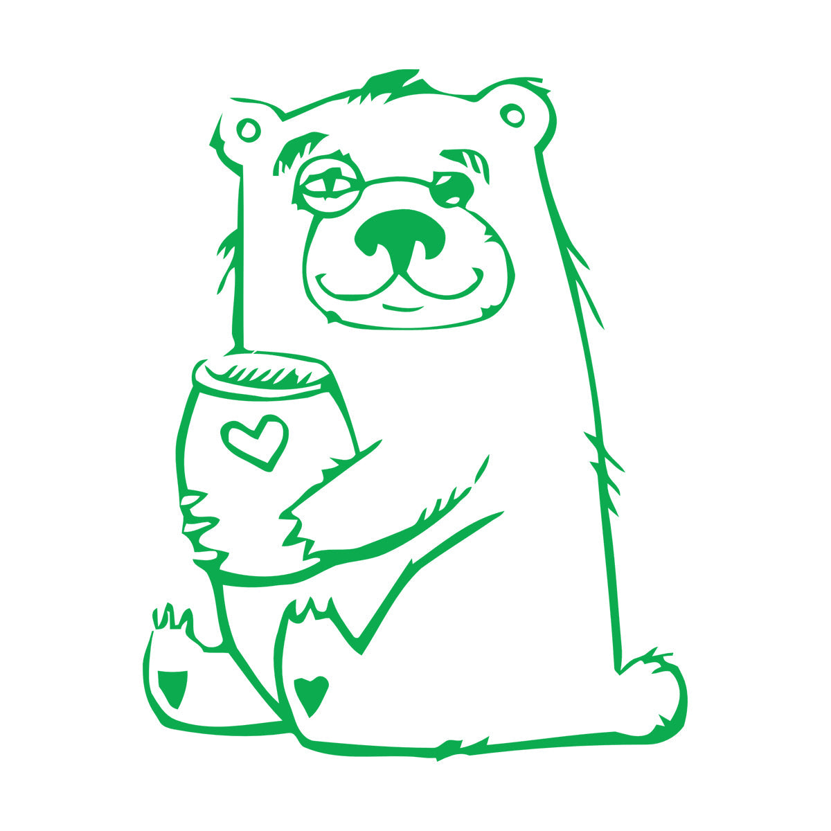 Wall Stickers Funny Bear With Honey Forest Animal Self Adhesive