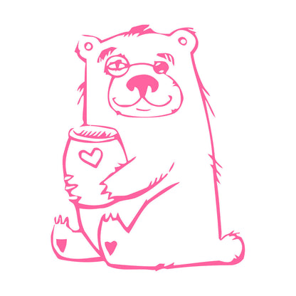 Wall Stickers Funny Bear With Honey Forest Animal Self Adhesive