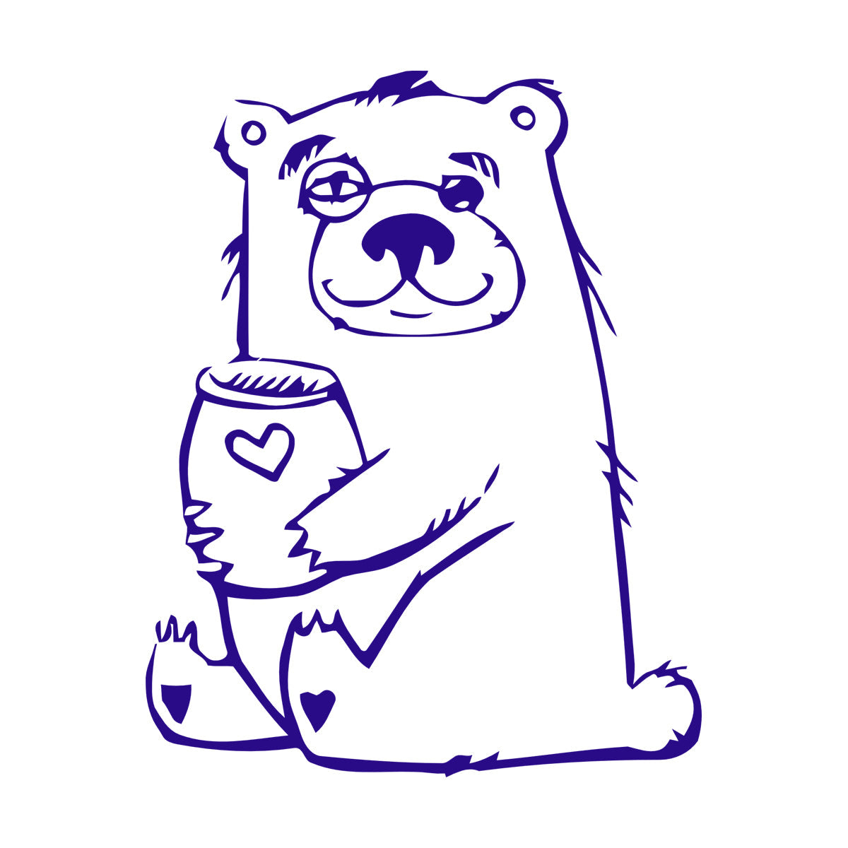 Wall Stickers Funny Bear With Honey Forest Animal Self Adhesive