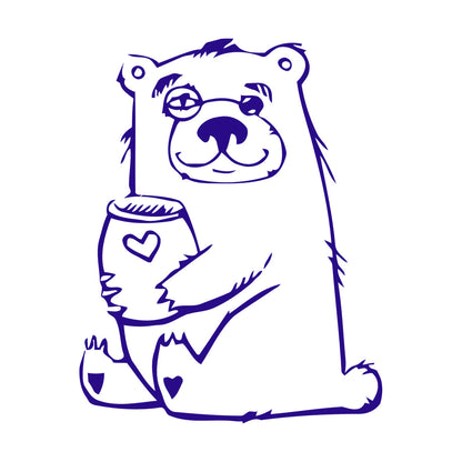 Wall Stickers Funny Bear With Honey Forest Animal Self Adhesive