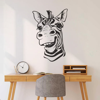 Wall Decals Paster Paper Zebra Head Animal Africa Cool Smile It Won'T Fall Off