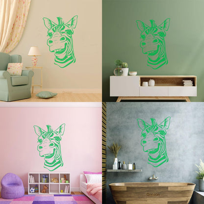 Wall Decals Paster Paper Zebra Head Animal Africa Cool Smile It Won'T Fall Off