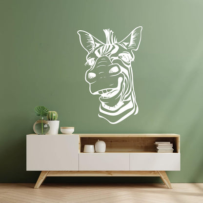 Wall Decals Paster Paper Zebra Head Animal Africa Cool Smile It Won'T Fall Off