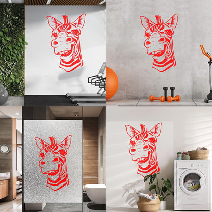 Wall Decals Paster Paper Zebra Head Animal Africa Cool Smile It Won'T Fall Off