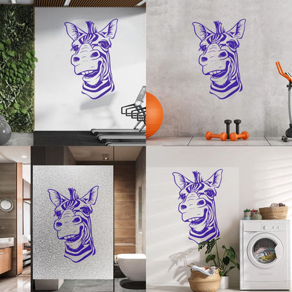 Wall Decals Paster Paper Zebra Head Animal Africa Cool Smile It Won'T Fall Off