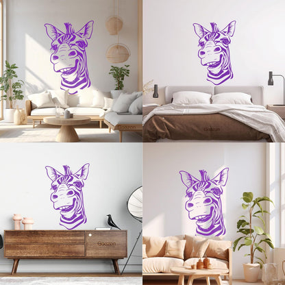 Wall Decals Paster Paper Zebra Head Animal Africa Cool Smile It Won'T Fall Off