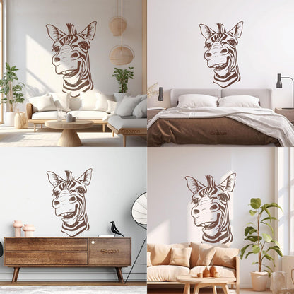 Wall Decals Paster Paper Zebra Head Animal Africa Cool Smile It Won'T Fall Off