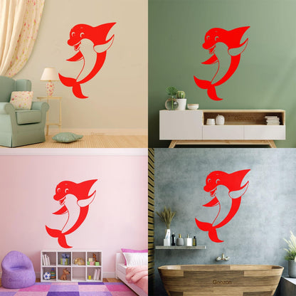 Wall Vinyl Sticker Decor Positive Dolphin Marine Animal Waterproof