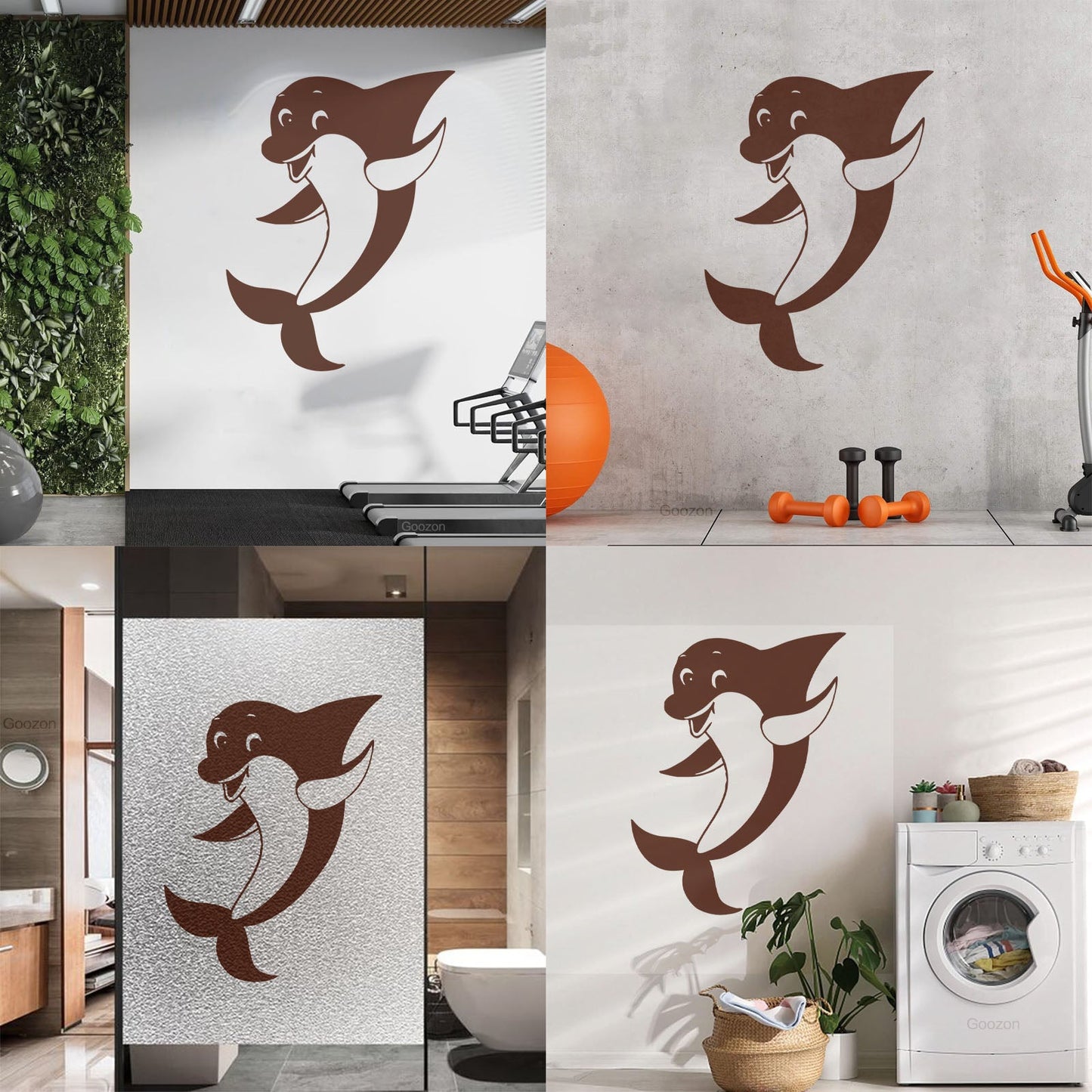 Wall Vinyl Sticker Decor Positive Dolphin Marine Animal Waterproof