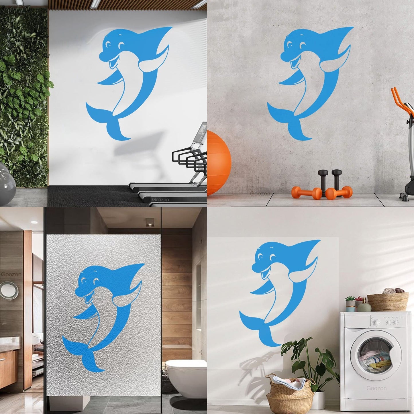Wall Vinyl Sticker Decor Positive Dolphin Marine Animal Waterproof
