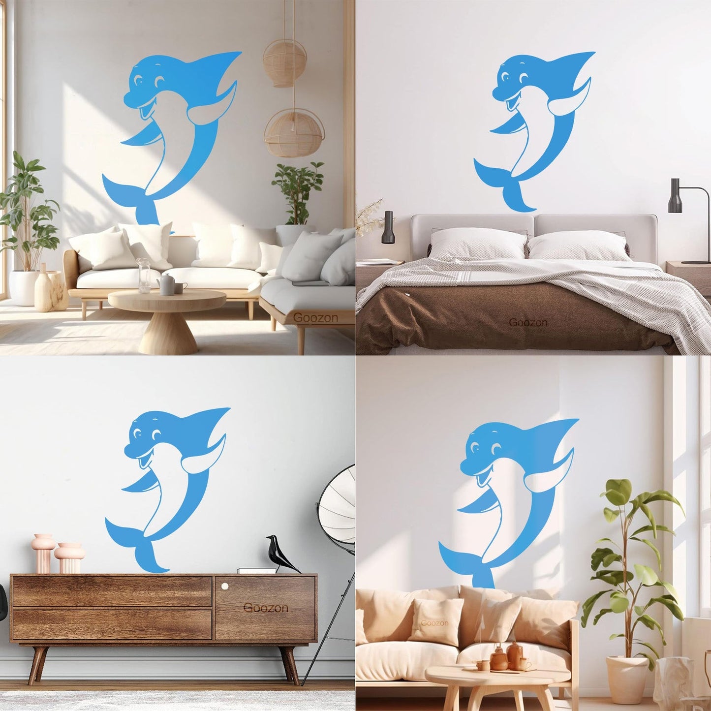 Wall Vinyl Sticker Decor Positive Dolphin Marine Animal Waterproof
