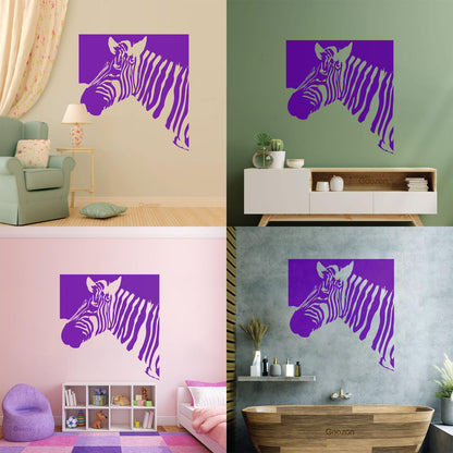 Mural And Wall Vinyl Decal Zebra Animal Modern Style Removable Without Leaving Glue