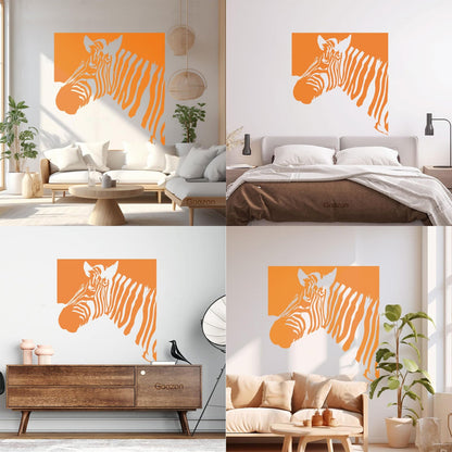 Mural And Wall Vinyl Decal Zebra Animal Modern Style Removable Without Leaving Glue