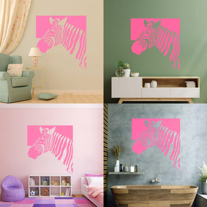 Mural And Wall Vinyl Decal Zebra Animal Modern Style Removable Without Leaving Glue