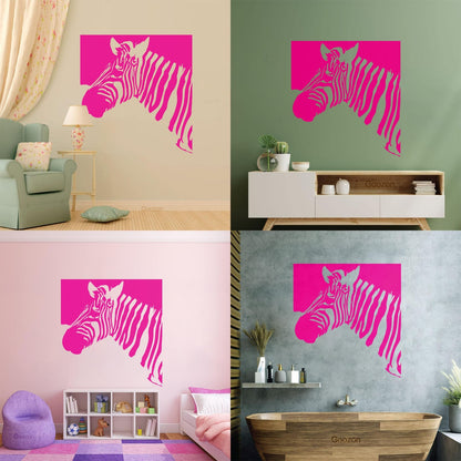 Mural And Wall Vinyl Decal Zebra Animal Modern Style Removable Without Leaving Glue