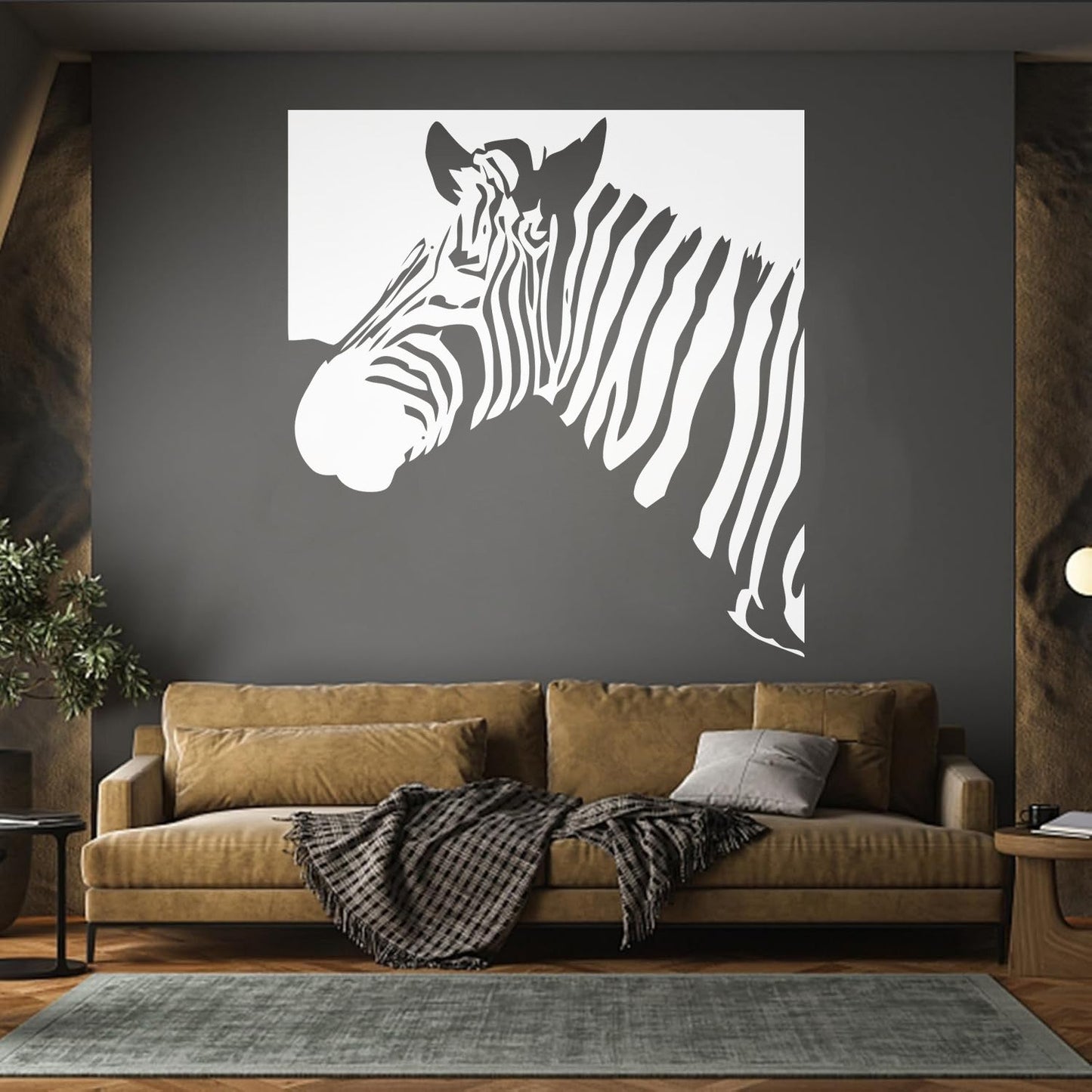 Mural And Wall Vinyl Decal Zebra Animal Modern Style Removable Without Leaving Glue