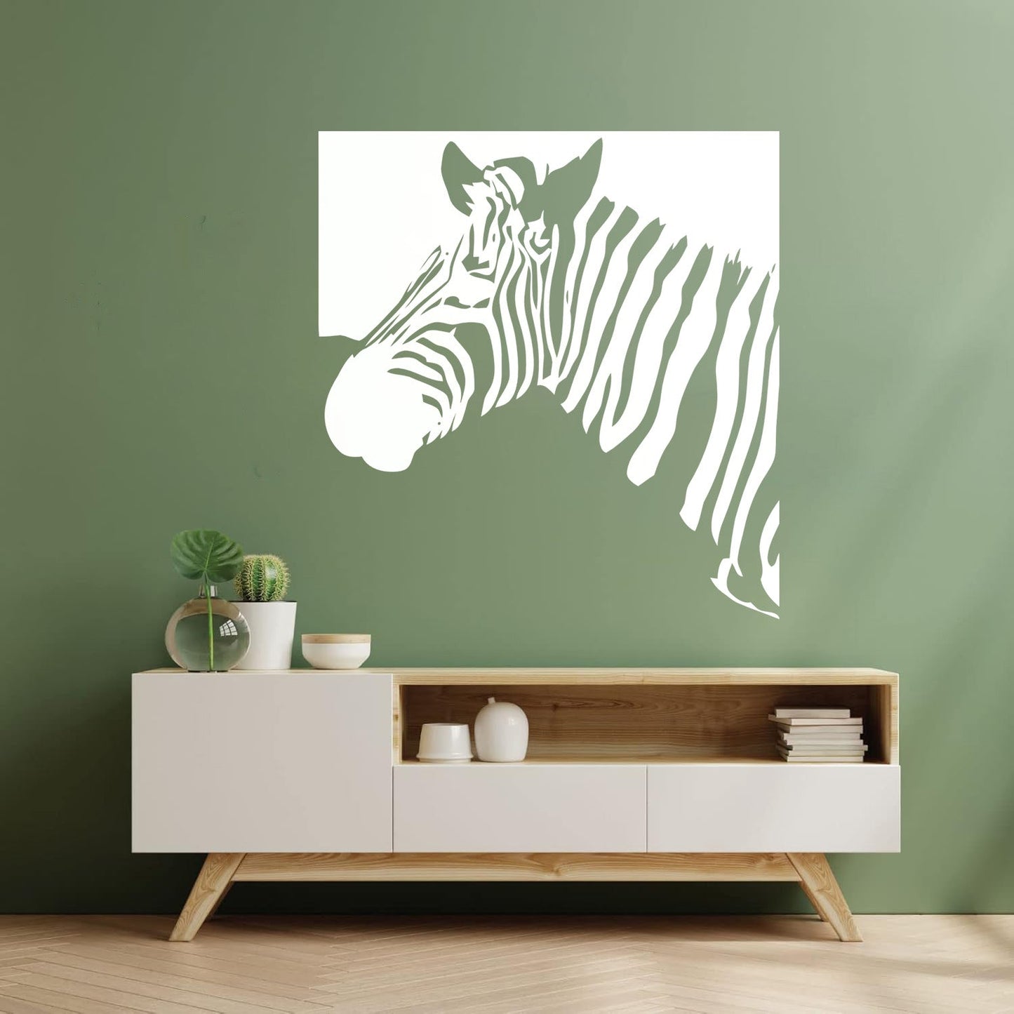 Mural And Wall Vinyl Decal Zebra Animal Modern Style Removable Without Leaving Glue