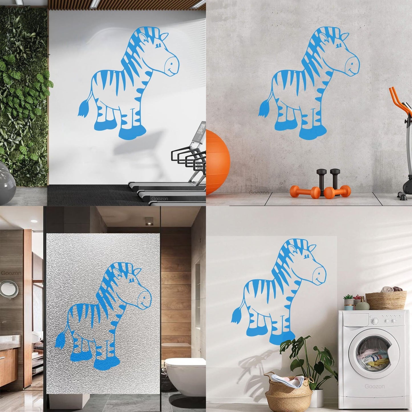 Wall Stickers Paster Paper Zebra Animal Kids Baby Nursery Self Adhesive