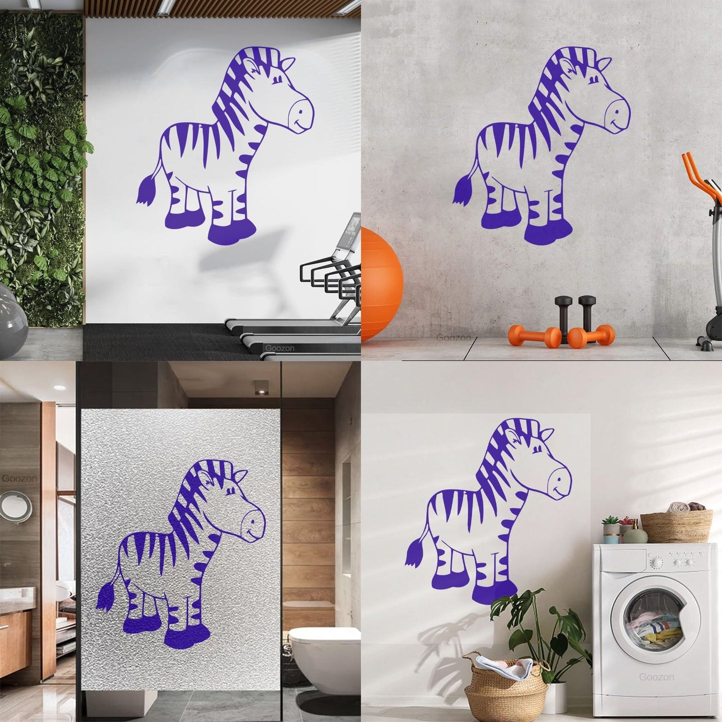Wall Stickers Paster Paper Zebra Animal Kids Baby Nursery Self Adhesive
