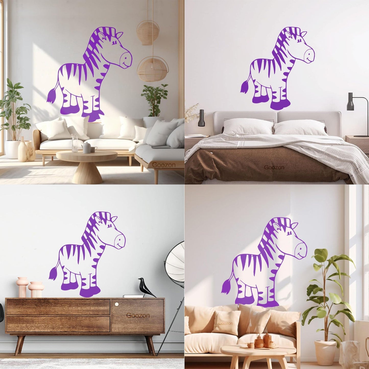 Wall Stickers Paster Paper Zebra Animal Kids Baby Nursery Self Adhesive