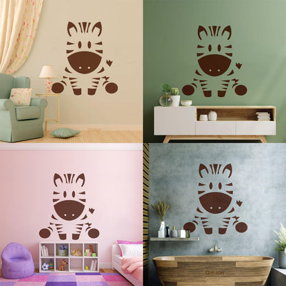 Wall Vinyl Sticker Decor Zebra Animal Funny Kids Children Do Not Damage The Wall Surface