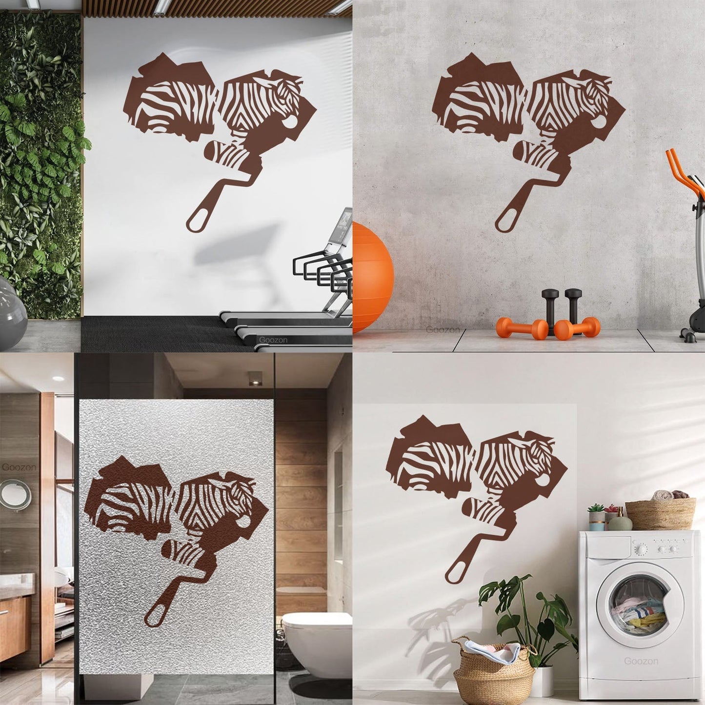 Zebra Animal Fine Carving Stickers Multi Color Selection