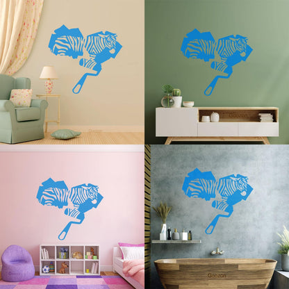 Zebra Animal Fine Carving Stickers Multi Color Selection