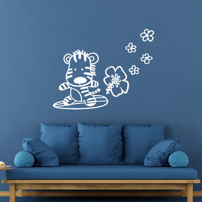 Wall Stickers Zebra Nursery Animal Baby Kids Equipped With Transfer Film Kit