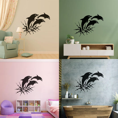Wall Stickers Paster Paper Window Graphics And Dolphins Marine Animals Ocean Waterproof
