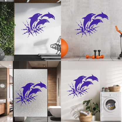 Wall Stickers Paster Paper Window Graphics And Dolphins Marine Animals Ocean Waterproof