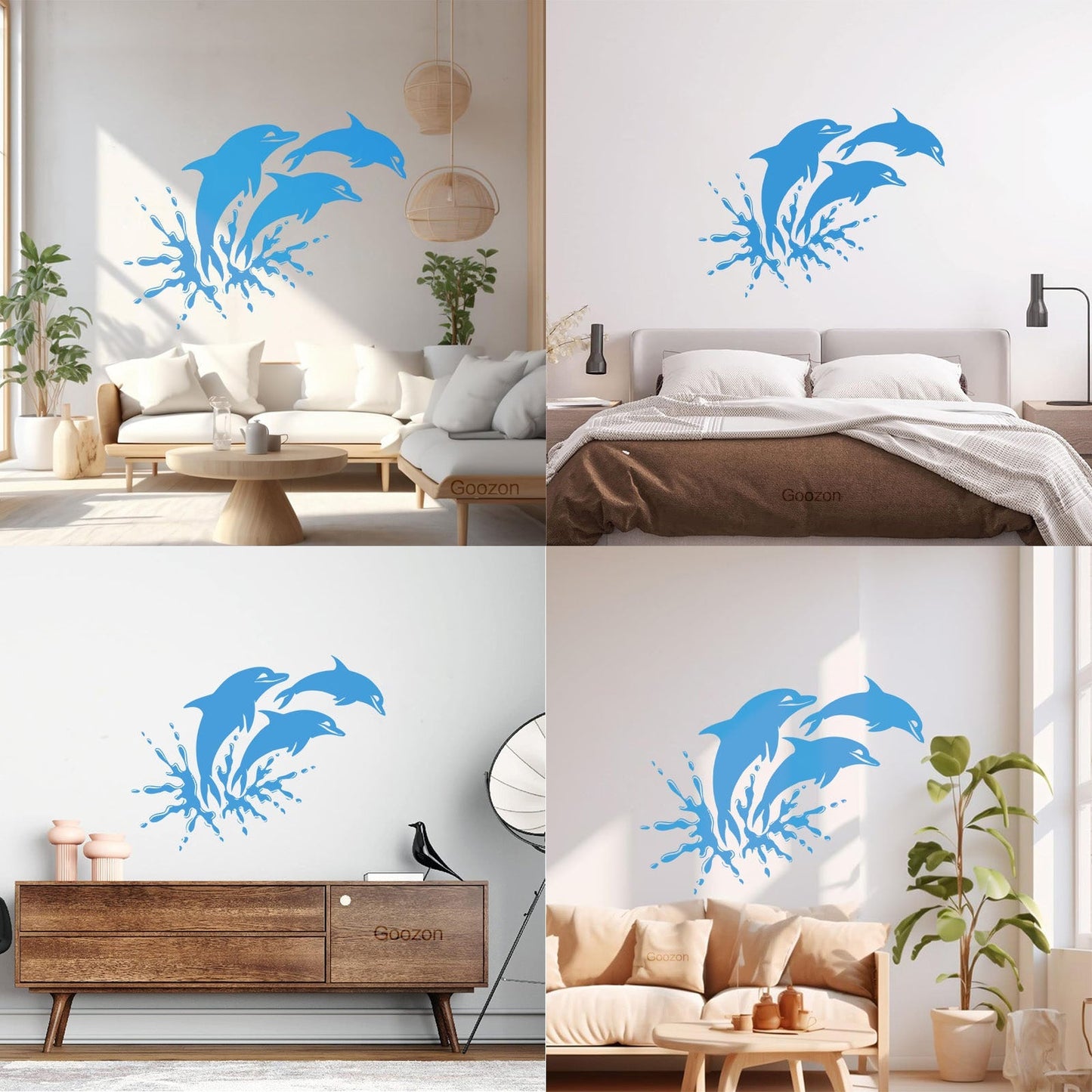 Wall Stickers Paster Paper Window Graphics And Dolphins Marine Animals Ocean Waterproof