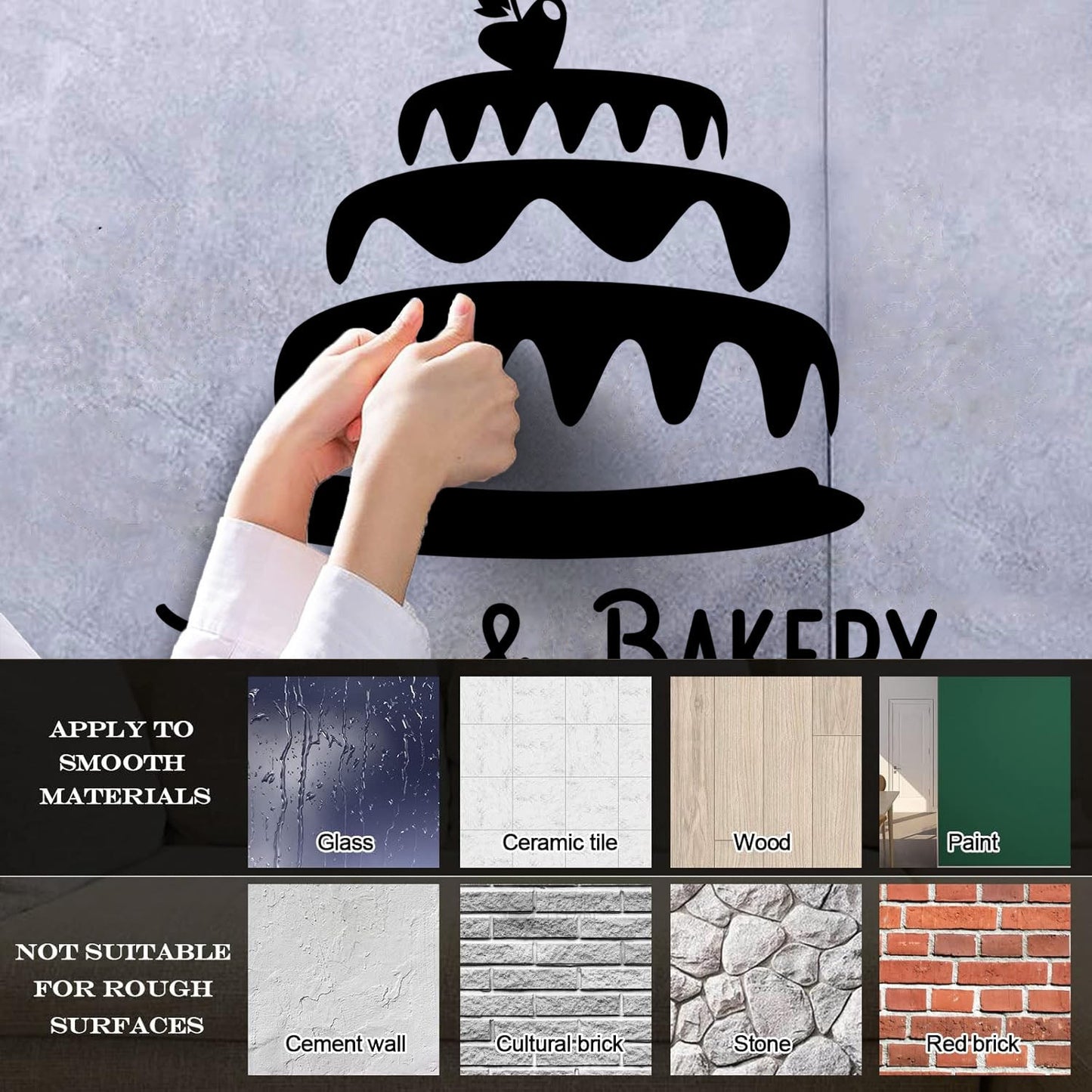 Engraving Decals Cake Bakery Bakeshop Kitchen Confectionary Sweets Wall Beautification