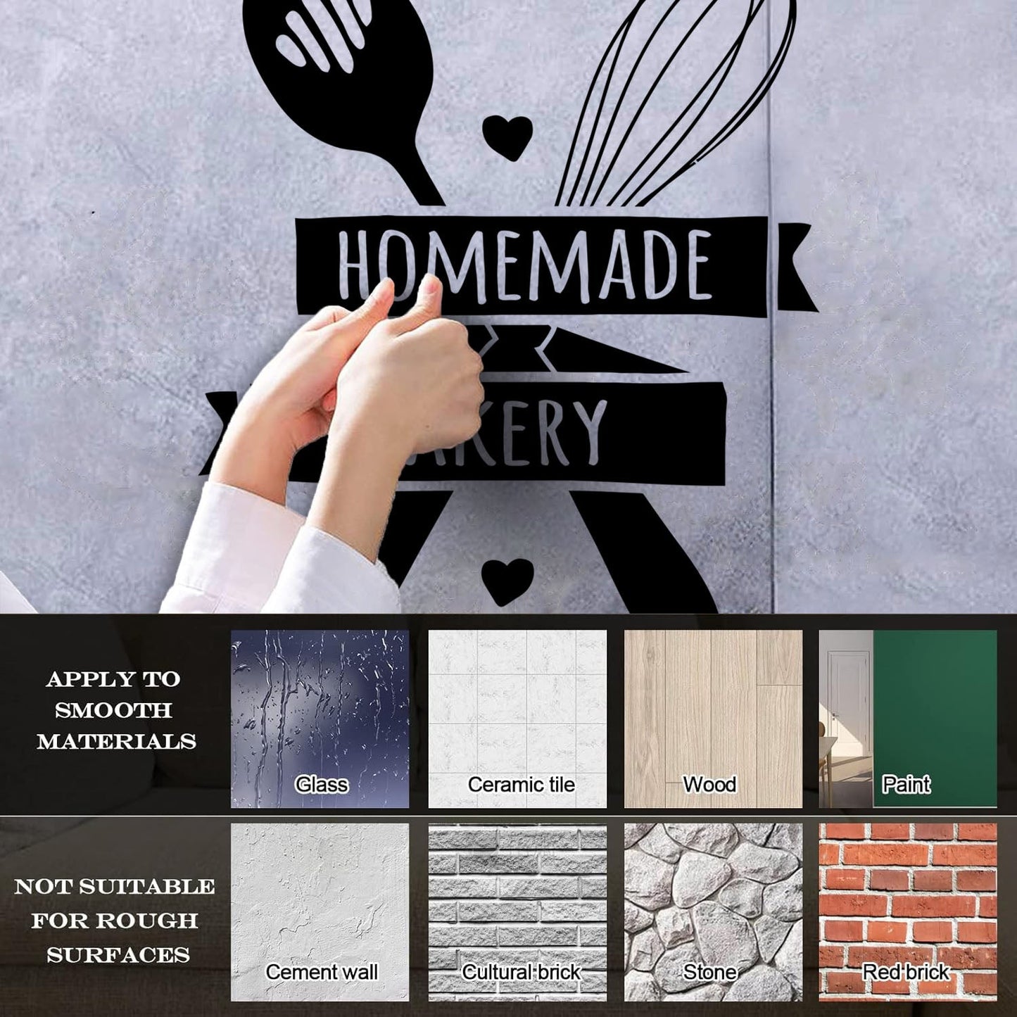 Wall Stickers Paster Paper Quote Words Kitchen Tools Home Made Bakery It Won'T Fall Off