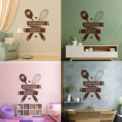 Wall Stickers Paster Paper Quote Words Kitchen Tools Home Made Bakery It Won'T Fall Off