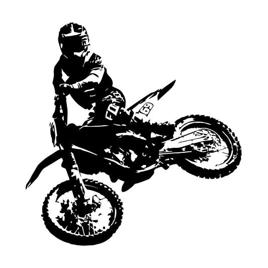 Vinyl Wall Decals Bike Motocross Ricer Enduro Jump Extreme Sport Multi Color Selection
