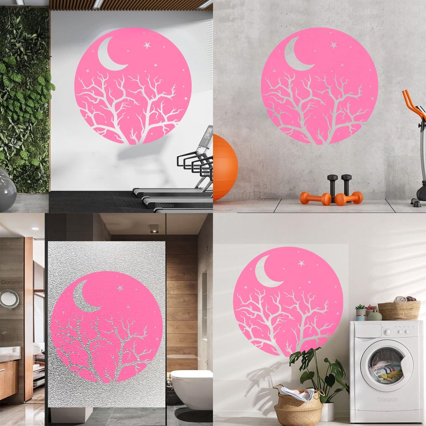 Vinyl Art Sticker Bedroom Good Night Stars Tree Branch Window Decals
