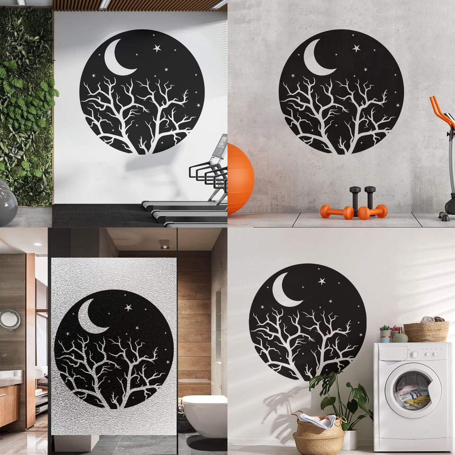 Vinyl Art Sticker Bedroom Good Night Stars Tree Branch Window Decals