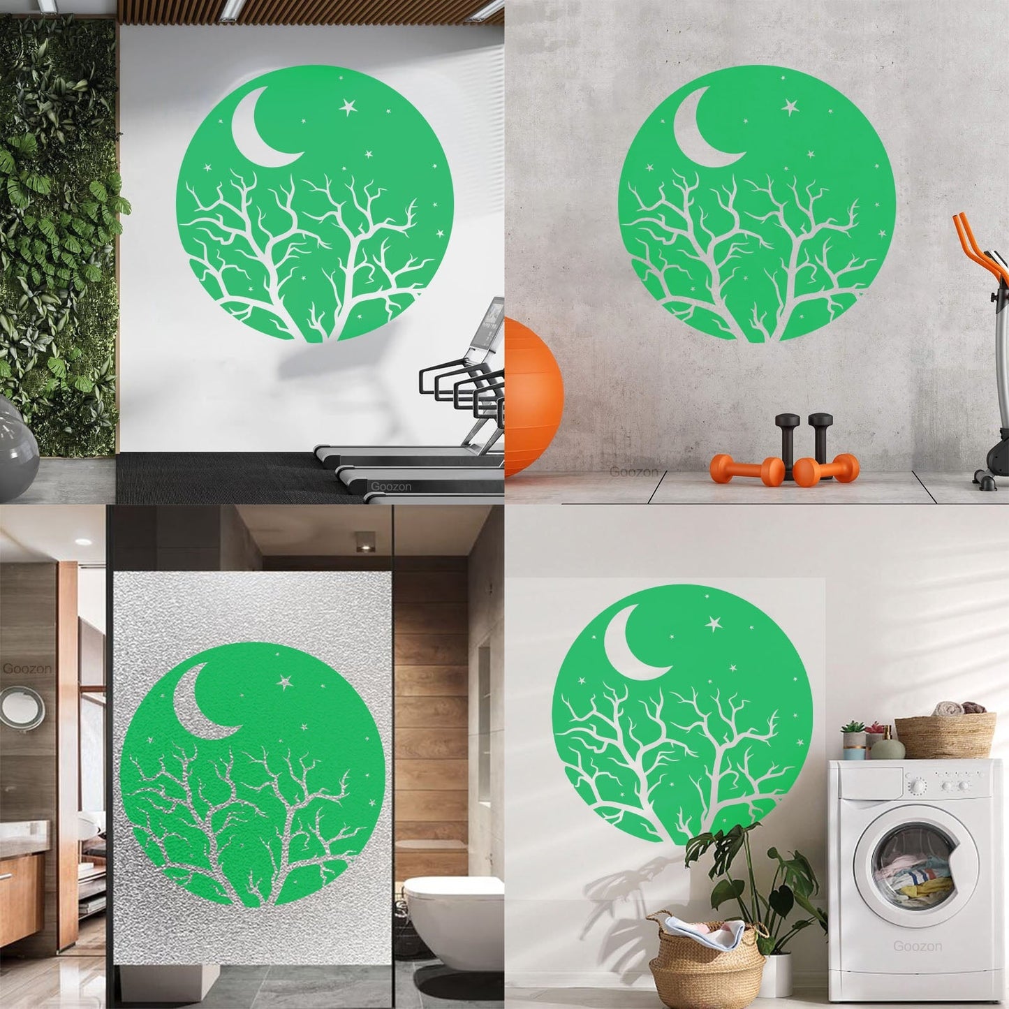 Vinyl Art Sticker Bedroom Good Night Stars Tree Branch Window Decals