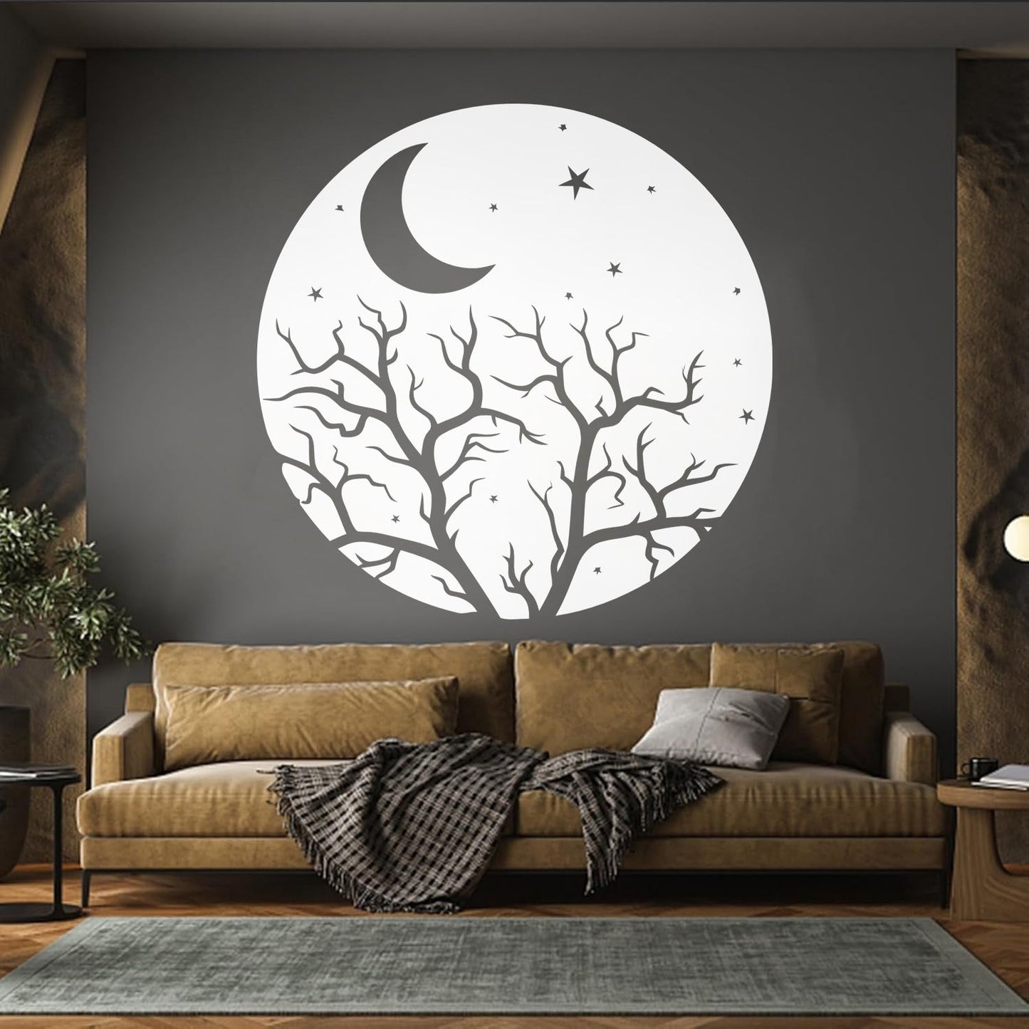 Vinyl Art Sticker Bedroom Good Night Stars Tree Branch Window Decals