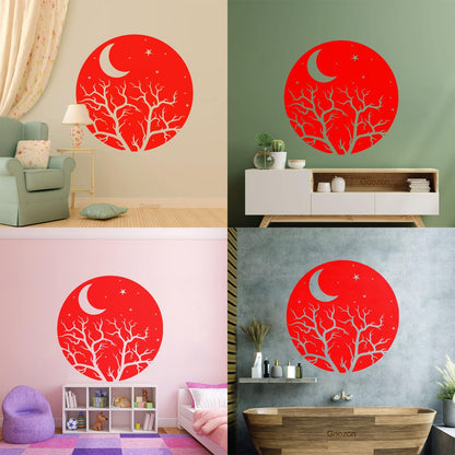 Vinyl Art Sticker Bedroom Good Night Stars Tree Branch Window Decals