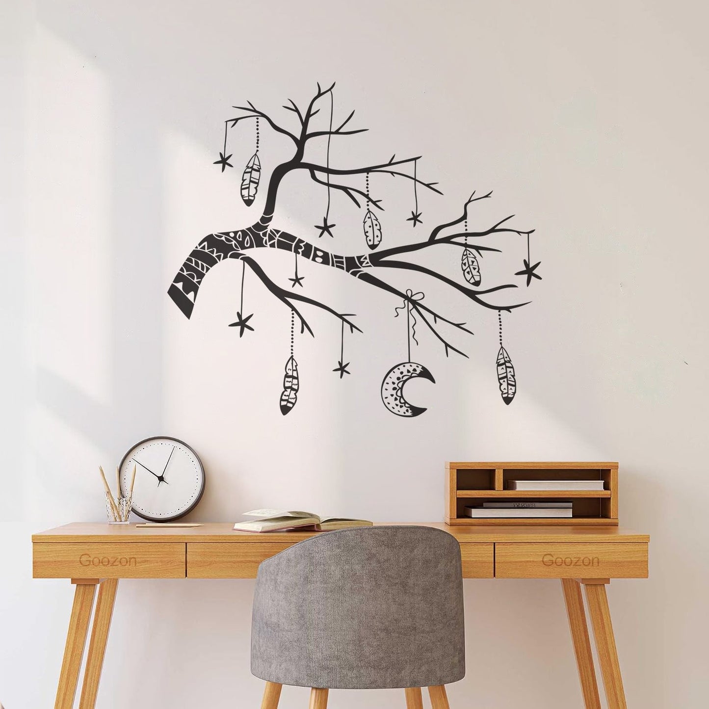 Stickers muraux en vinyle Branches Plumes Culture du tatouage